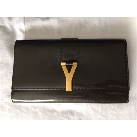 ysl grey patent clutch|saint laurent quilted leather clutch.